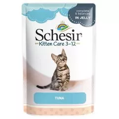 Вологий корм Schesir Kitten Care Tuna ШЕЗИР ТУНЕЦЬ ДЛЯ КОШЕНЯТ натуральні консерви в желе для кошенят, пауч 0.085 кг (171030)