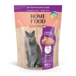 Сухой корм Home Food Cat Adult для британских пород «Индюшка и телятина» 0,4кг (3099004)