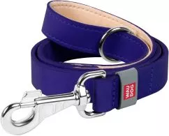 Поводки для животных Поводок для собак кожаный WAUDOG Classic S-M Ш 20 мм Дл 122 см Фиолетовый (08149Collar)