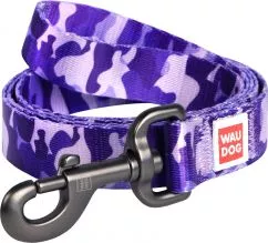 Поводок для собак нейлоновый Collar WAUDOG Nylon, рисунок "Фиолетовый камо", L, Ш 25 мм, Длинна 122 см (4887)