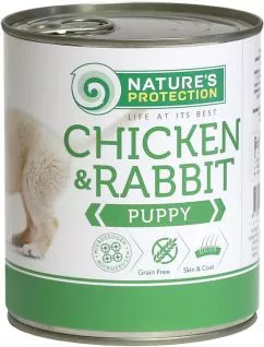 Вологий корм для цуценят Nature's Protection Puppy chicken & rabbit з куркою і кроликом 800 г (KIK45091) (4771317450913)