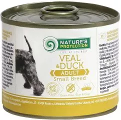 Вологий корм для собак малих порід Nature's Protection Adult small breed Veal & Duck з телятиною і качкою 400 г (KIK45096) (4771317450968)