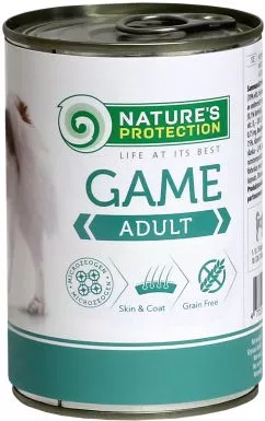Вологий корм для собак Nature's Protection Adult Game з м'ясом дичини 400 г (KIK45093) (4771317450937)