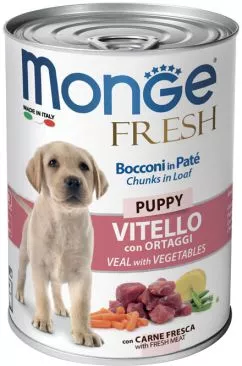 Вологий корм для собак Monge Dog FRESH Puppy телятина з овочами 400 г (8009470014441)