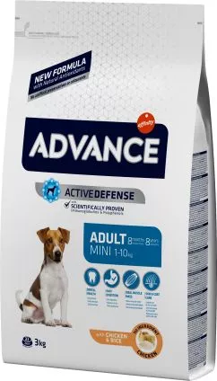 Сухой корм для взрослых собак маленьких пород Advance Mini Adult 3 кг (8410650150185)