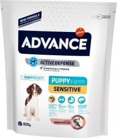 Сухой корм для щенков всех пород Advance Dog Puppy Sensitive с чувствительным пищеварением 800 г (8410650009339)