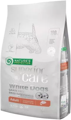 Сухий корм Nature's Protection Superior Care White dogs Grain Free Salmon Adult Small and Mini Breeds з лососем 1.5 кг (4771317458346)
