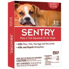 Капли SENTRY (Сентри) от блох, клещей и комаров для собак весом 15-30 кг, 3 мл (23647)