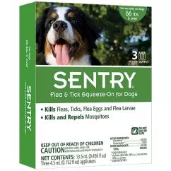 Капли SENTRY (Сентри) от блох, клещей и комаров для собак весом более 30 кг, 4.5мл (23654)