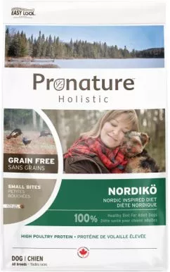 Беззерновий холістик корм для собак міні та малих порід Pronature Holistic Nordikо Small Bites Індичка з ягодами 2 кг (65672623223)