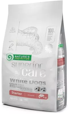 Сухий беззерновий корм для цуценят Nature's Protection Superior Care White Dogs Grain Free Starter All Breeds 1.5 кг (NPSC45669) (4771317456694)