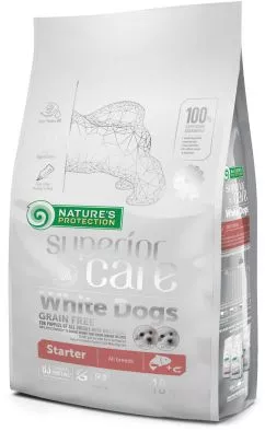 Сухий беззерновий корм для цуценят Nature's Protection Superior Care White Dogs Grain Free Starter All Breeds 10 кг (NPSC45670) (4771317456700)