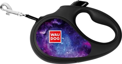 Повідець-рулетка для собак WAUDOG R-leash, малюнок "NASA21", L, до 50 кг, 5 м, світловідбивна стрічка, Чорний (8126-0148-01Collar) - фото №3