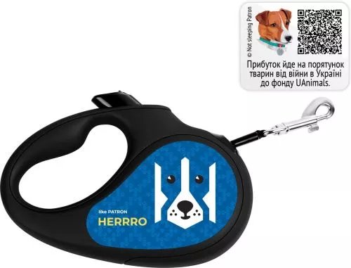 Повідок-рулетка для собак WAUDOG R-leash XS малюнок «Патрон» (380-4025Collar) - фото №4