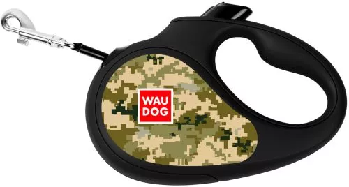 Повідок-рулетка для собак WAUDOG R-leash XS малюнок "Мілітарі" (380-4026Collar) - фото №3