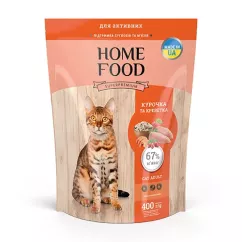 Сухой корм Home Food Cat Adult для активных «Курочка и креветка» 0,4кг (3038004)