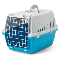 Перенос Savic ТРОТТЕР1 (Trotter1) для собак и кошек, пластик, 49Х33Х30 см, Светло-серый - ярко-голубой (3260_000P)