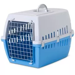 Перенос Savic ТРОТТЕР3 (Trotter3) для собак, пластик, 60,5Х40,5Х39 см, Светло-серый - ярко-голубой (3262_000P)