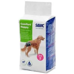 Памперси Savic Comfort Nappy САВІК КОМФОРТ НАДПІ для собак , T6 , 46-56 см, 12 шт/пак (3385)