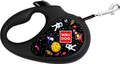 Повідець-рулетка для собак Collar WAUDOG R-leash, малюнок "NASA", XS, до 12 кг, 3 м, світловідбиваюча стрічка (8123-0047-01)