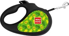 Поводок-рулетка для собак Collar WAUDOG R-leash, рисунок "Авокадо", M, до 25 кг, 5 м, светоотражающая лента (8125-0048-01)