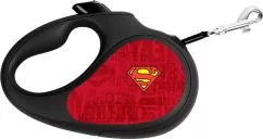 Поводок-рулетка для собак Collar WAUDOG R-leash, рисунок "Супермен Лого красный", M, до 25 кг, 5 м, светоотражающая лента (8125-1007-01)