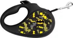 Поводки для животных Поводок-рулетка для собак Collar WAUDOG R-leash, рисунок "Бэтмен Узор", L, до 50 кг, 5 м, светоотражающая лента (8126-1006-01)