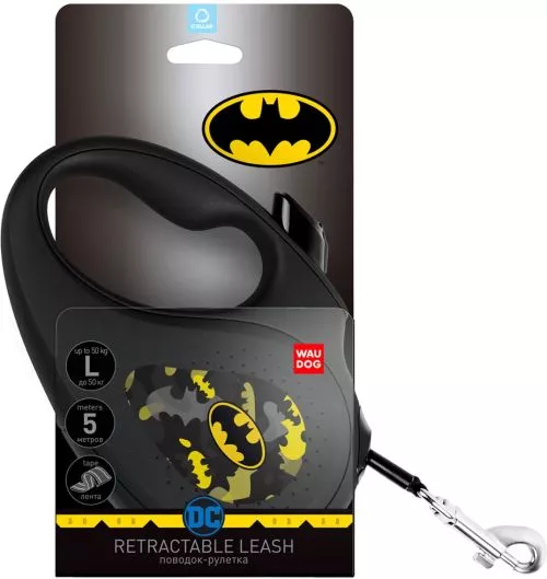 Повідець-рулетка для собак Collar WAUDOG R-leash, малюнок "Бетмен Візерунок", L, до 50 кг, 5 м, світловідбиваюча стрічка (8126-1006-01) - фото №2