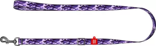 Повідець для собак нейлоновий Collar WAUDOG Nylon, малюнок "Фіолетовий камо", регульований, M, Ш 20 мм, Дов 152-183 см (5306) - фото №2