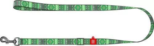 Повідець для собак нейлоновий Collar WAUDOG Nylon, малюнок "Етно зелений", регульований, M, Ш 20 мм, Дов 152-183 см (5337) - фото №2