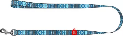 Повідець для собак нейлоновий Collar WAUDOG Nylon, малюнок "Етно синій", регульований, S, Ш 15 мм, Дов 152-183 см (5361) - фото №2