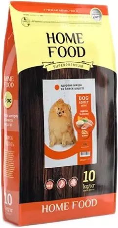 Повнораціоний сухий корм для дорослих собак міні порід Home Food Dog Adult Mini для здорової шкіри та блиску шерсті «Індичка та лосось», 10 кг (4828331571000...