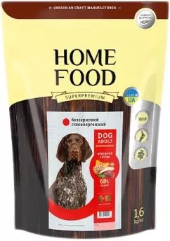 Беззерновий гіпоалергенний сухий корм Home Food для дорослих собак середніх і великих порід “М'ясо качки з нутом” 1.6 кг (4820235020491/4828331780160)