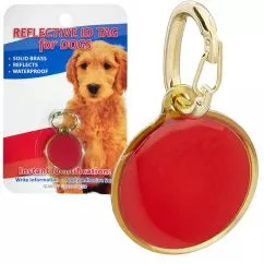Брелок Coastal ID Tag світловідбиваючий для адреси нашийник для собак , диаметр 2,5 см (45000_REDDOG)