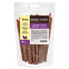 Лакомства Лакомства Home Food For Dog Соломка из мяса индейки+клюква 0,08 кг (1050008)