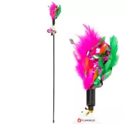 Іграшка Flamingo Feather Stick Фламінго пір'я дражнилка з пір'ям для котів , длина 59 см (46226)