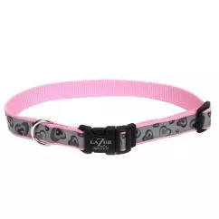 Нашийник Coastal Lazer Brite світловідбивний для собак, 1,6 х30-46см , Серця рожевий (46441_PNH18)
