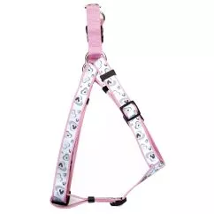 Шлейка Coastal Lazer світловідбиваюча для собак, 1,6см48-66см , Серця рожевий (46455_PNH24)