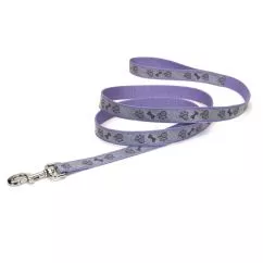 Поводок Coastal Lazer светло-отражающий для собак, 2,5 см Х1, 8м, Лапая кость фиолетовый (46966_PPP06)