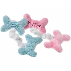 Игрушка Flamingo PUPPY MINI BONES для собак, кость, плюш, цвет в ассортименте, 14х9 см (47954)