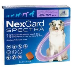 Таблетка НЕКСГАРД СПЕКТРА от блох и клещей для собак 15-30кг(L), 3 шт./пак. (цена за 1 таблетку) (48602)
