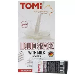 Ласощі TOMi Liquid Snack Milk&Taurin ТОМІ МОЛОКО З ТАУРИНОМ рідкі для котів , 0.01 кг (490969)