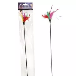 Flamingo Teaser Feathers ФЛАМИНГО ДРАЗНИЛКА с цветными перьями, игрушка для котов , 48 см