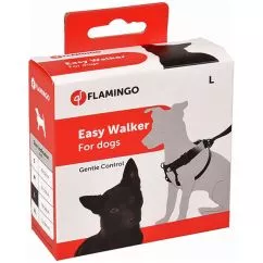 Шлейка Flamingo EASY WALKER с волкером тренировочная для собак, нейлон, L, 40-58 см (503552)