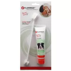 Набір Flamingo Petcare Toothpaste + Toothbrush ФЛАМІНГО зубна паста та зубна щітка для собак , 0.085 кг (510955)