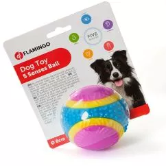 М'яч Flamingo 5 SENSES BALL 5 почуттів іграшка для собак, гума , 8 см (515093)