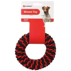 Іграшка Flamingo MOVAS WOVEN RING мотузкова кільце для собак , диаметр 15 см , Червоний з чорним (521064)