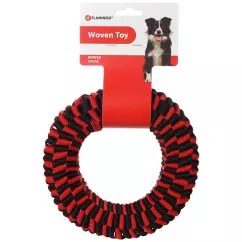 Іграшка Flamingo MOVAS WOVEN RING мотузкова кільце для собак , диаметр 20 см , Червоний з чорним (521065)