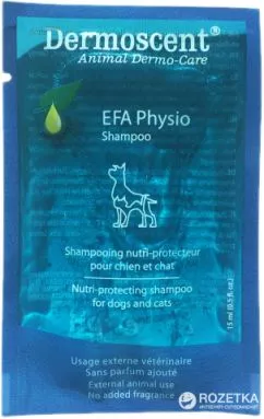 Питательный и защитный шампунь Dermoscent EFA Physio Shampoo для всех типов кожи саше 20х15 мл (3760098110513)