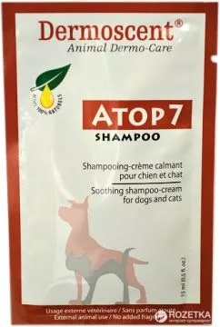 Успокаивающий шампунь-крем Dermoscent Atop 7 Shampoo саше 20х15 мл (3760098110537)